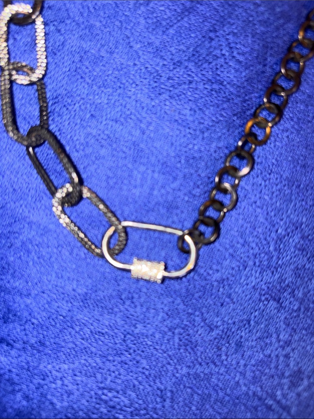 Black Mixed-Link Chain Necklace - Picture 2 of 3